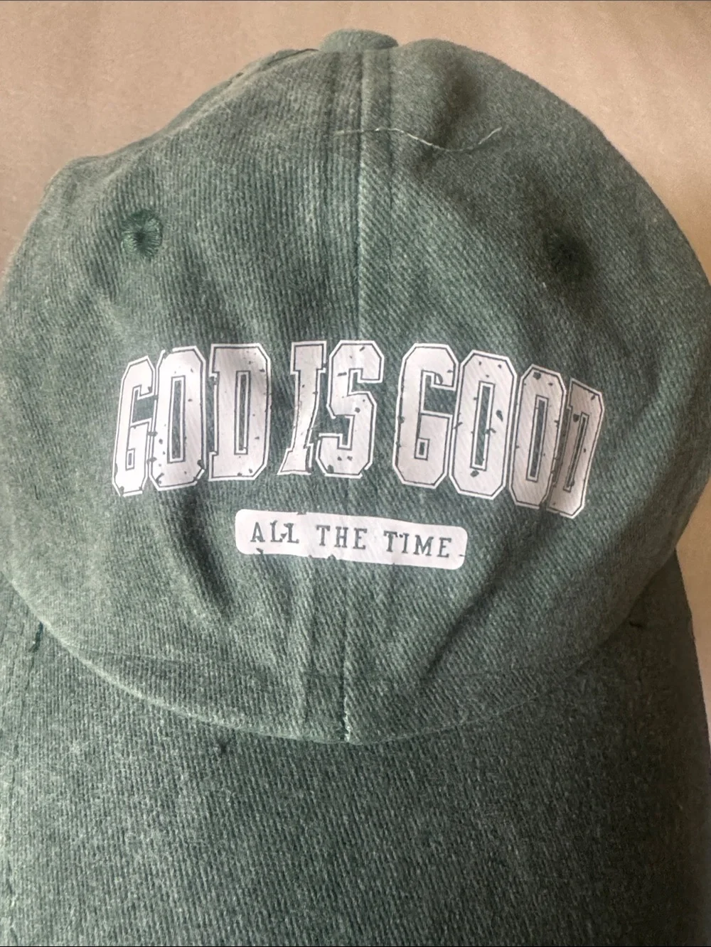 Unisex Green 'GOD IS GOOD' Baseball Cap